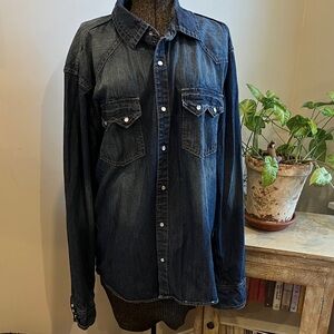 Carbon Classic Fit Denim Snap Shirt Men’s XXL